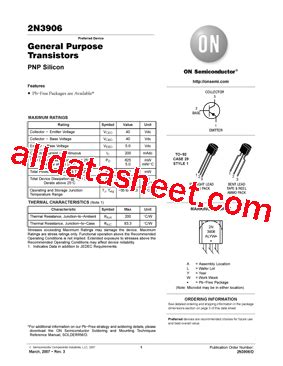 2N3906 Datasheet(PDF) - ON Semiconductor