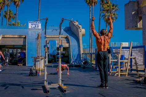 Los Angeles, California, USA, JUNE, 15, 2018: Muscle Beach Gym on ...