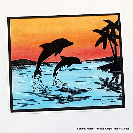 crafty goodies: Silhouette Dolphins by Blue Knight Rubber Stamps~