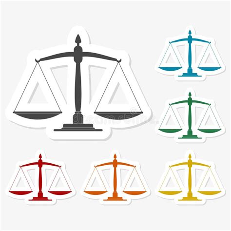 Multicolored Paper Stickers - Justice Scales Silhouette Stock Vector - Illustration of design ...