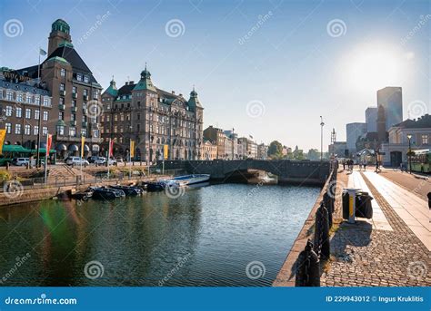 Skyline of Malmo Dominated by the World Maritime University, Sweden ...