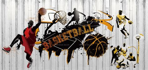 Basketball Theme Sports Mural B15993573 - Best Quality Customize Wallpaper Wallpaper Printing