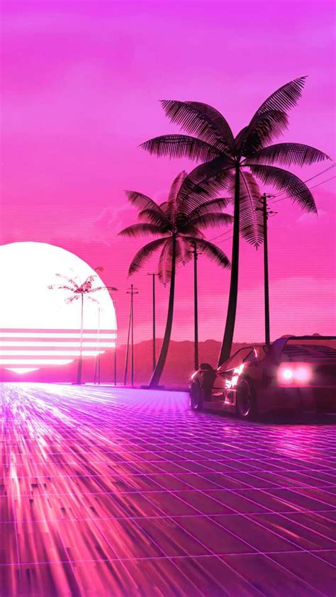 Aesthetic Synthwave Wallpaper - iXpap