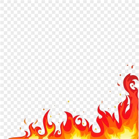 Illustration Clipart Fire Flames Corner PNG | Citypng