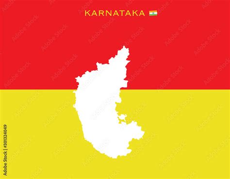 KARNATAKA FLAG, KARNATAKA MAP ON KARNATAKA FLAG Stock Illustration | Adobe Stock