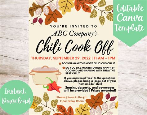 Invitation Flyer, Invitations, Chili Contest, Chili Party, Chili Cook Off, Homemade Chili ...