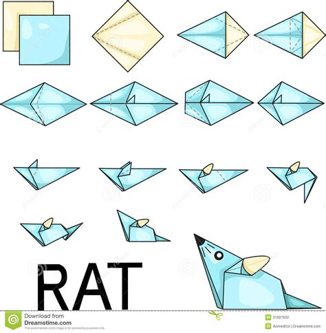 Origami rat | Origami rat, Origami easy, Origami patterns