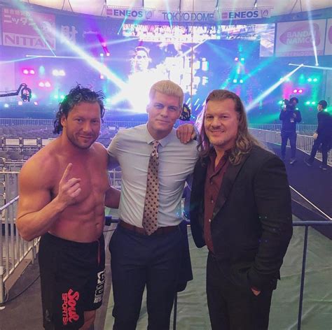 Kenny Omega, Cody Rhodes & Chris Jericho Before Wrestle Kingdom 13 ...