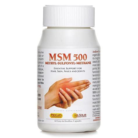 MSM-500 - 60 Capsules - 7710304 | HSN in 2021 | Healthy joints, Andrew lessman, Methylation