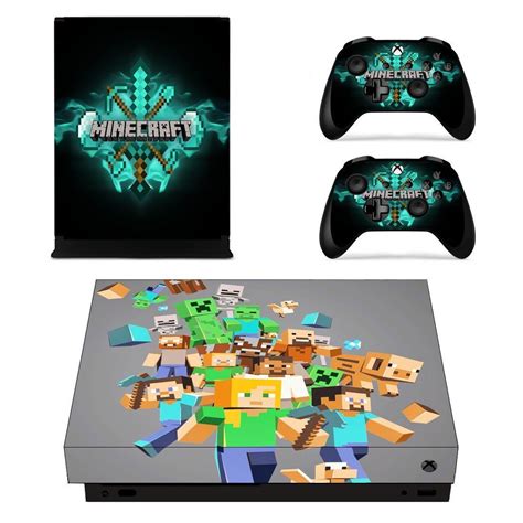 Minecraft xbox one X skin decal for console and 2 controllers | Xbox ...