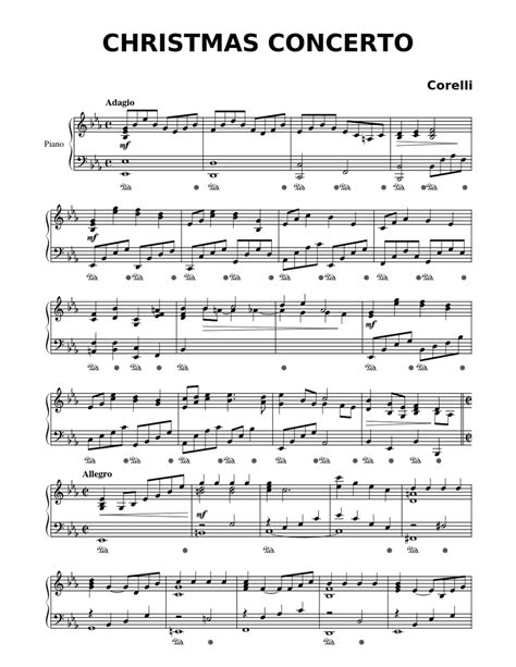 CHRISTMAS CONCERTO – Corelli Sheet music for Piano (Solo) | Musescore.com