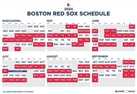 Red Sox Schedule 2024 Calendar - Bamby Carline