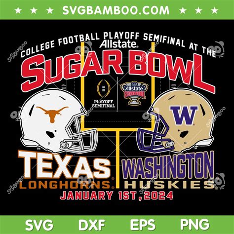 Texas Vs Washington Sugar Bowl 2023 2024 SVG