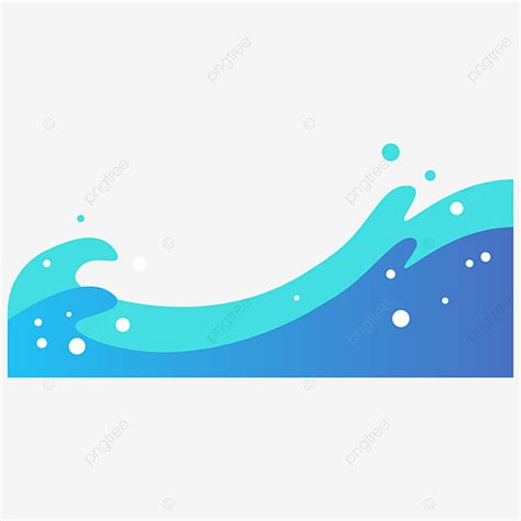 Blue Ocean Wave Vector Design Images, Cartoon Blue Ocean Wave Free ...