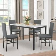 Gezen Dining Table Set with 2 Chairs and a Bench, Rectangular Console ...