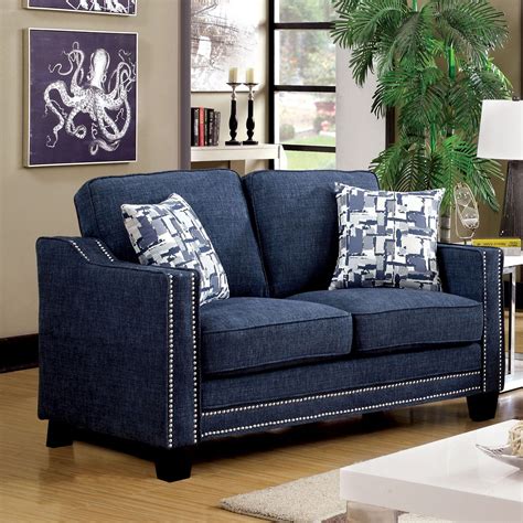 Furniture of America Polin Studded Chenille Loveseat with Pillows Brown | Love seat, Furniture ...