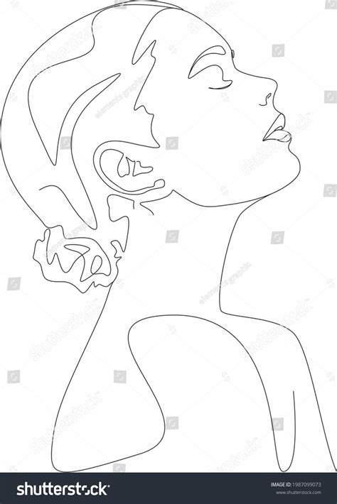 Minimalist One Line Drawing Woman Face Stock Vector (Royalty Free ...