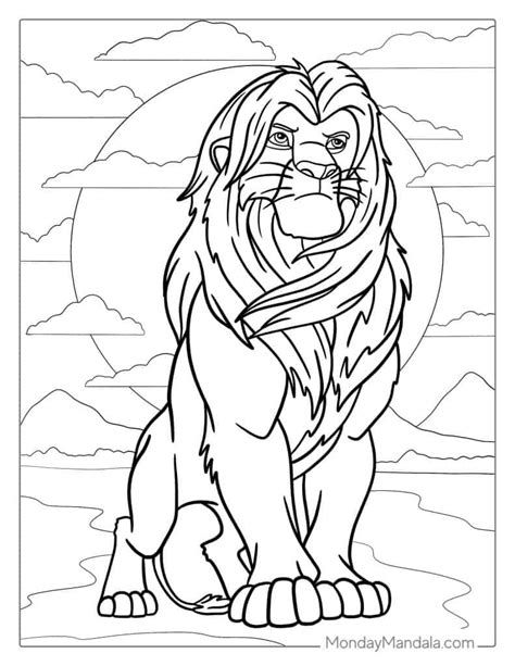 The lion king mufasa and simba coloring pages Lion king characters coloring pages