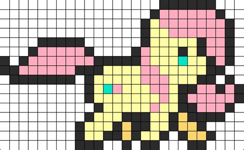 Running Fluttershy Perler Bead Pattern | Bead Sprites | Characters Fuse Bead Patterns