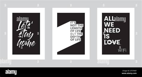 Three minimalist posters typography , wall decor, flat design,poster design-vector Stock Vector ...