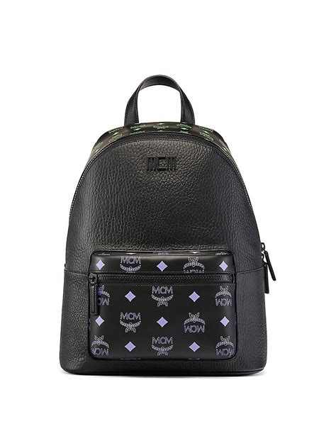 MCM Medium Color Splash Logo Backpack in Black for Men | Lyst