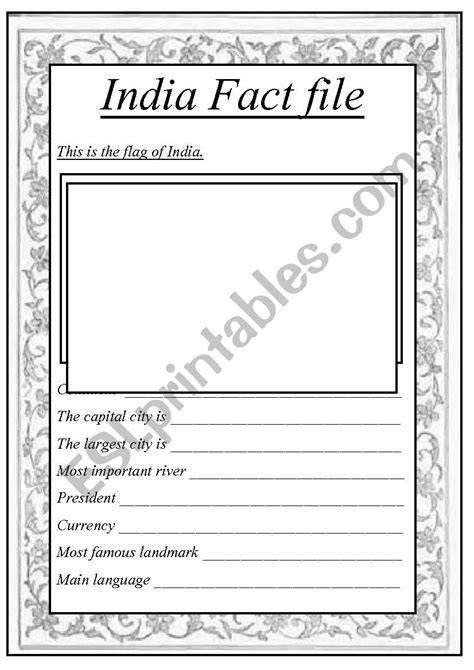 India Fact File - ESL worksheet by fionab50