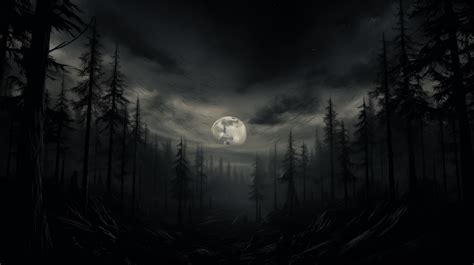 Moonlit Forest Path HD Wallpaper by Laxmonaut