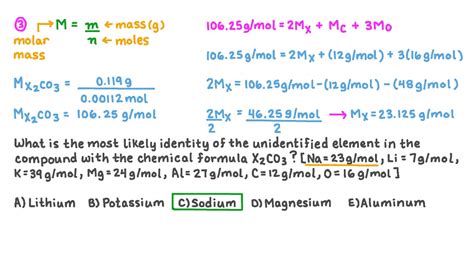 Question Video: Determining the Identity of a Metal in a Carbonate ...