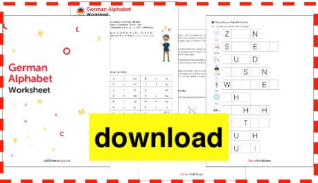 8+ Free German Worksheets PDF for Beginners