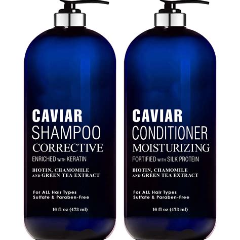 Caviar Shampoo And Conditioner Set With Keratin And Silk Protein Safe ...