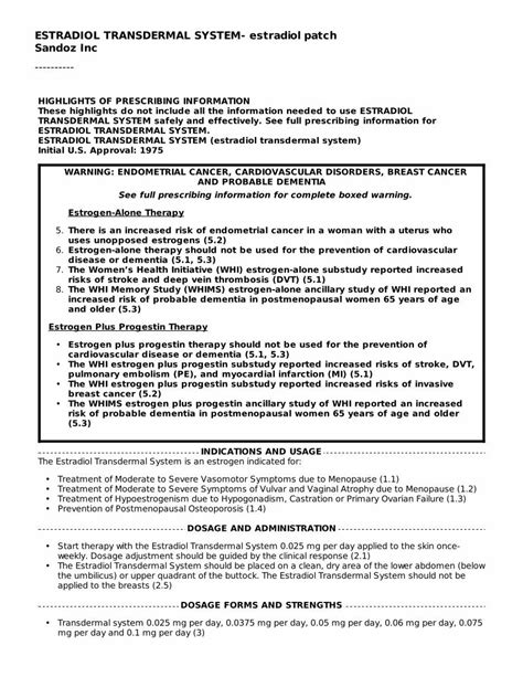 (PDF) Sandoz Inc ESTRADIOL TRANSDERMAL SYSTEM- estradiol patch ...