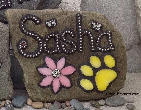 Pet Memorial Garden, Memorial Garden Stones, Dog Memorial, Mosaic Rocks ...