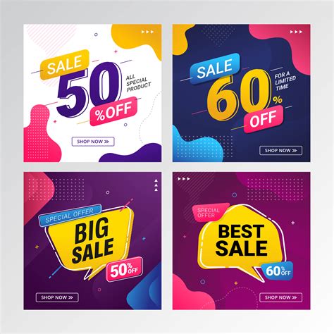 colorful sale banner set with fluid gradient 673269 Vector Art at Vecteezy