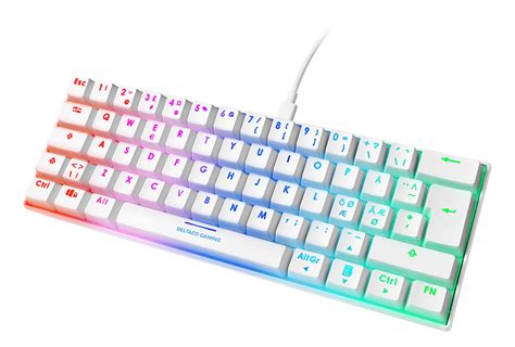 GAM-075B-W Deltaco GAMING White Line mechanical keyboard, 60% layout, brown switches, white