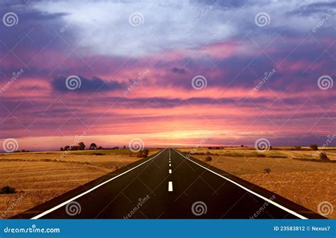 Road And The Sunset Stock Photography - Image: 23583812