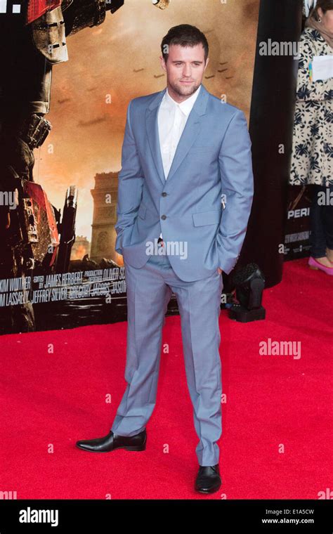 Actor Jonas Armstrong attends the "Edge of Tomorrow" movie premiere at the BFI IMAX cinema in ...