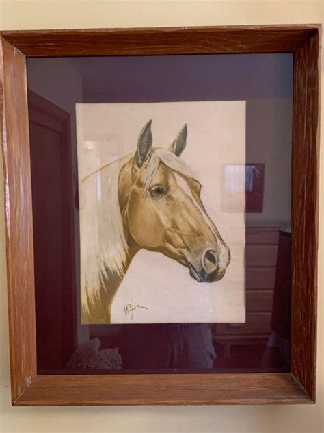 Framed horse painting by Orren Mixer | EstateSales.org