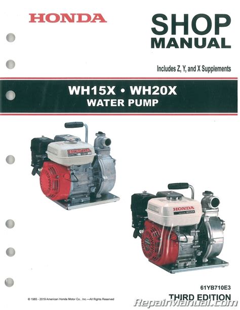 Honda WH15X WH20X Water Pump Shop Manual