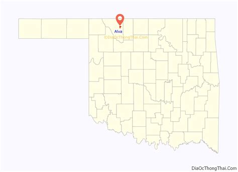 Map of Alva city, Oklahoma