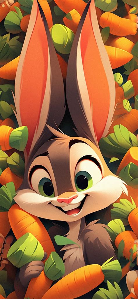 Cute Bunny & Carrots Cartoon Wallpapers - Cute Rabbit Wallpapers