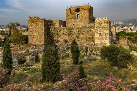 Byblos Archaeological Site, Crusader Fort, Lebanon Stock Image - Image ...