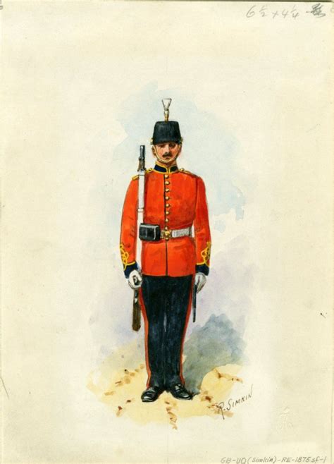 British; Royal Engineers, Sapper, 1875 by R.Simkin British Army Uniform, British Uniforms, Men ...