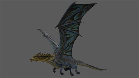 3D rigged blue dragon animation model - TurboSquid 1597676