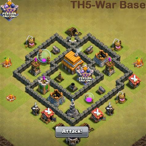 CLASH OF CLANS BASE STRATEGY: War Base Town Hall 5