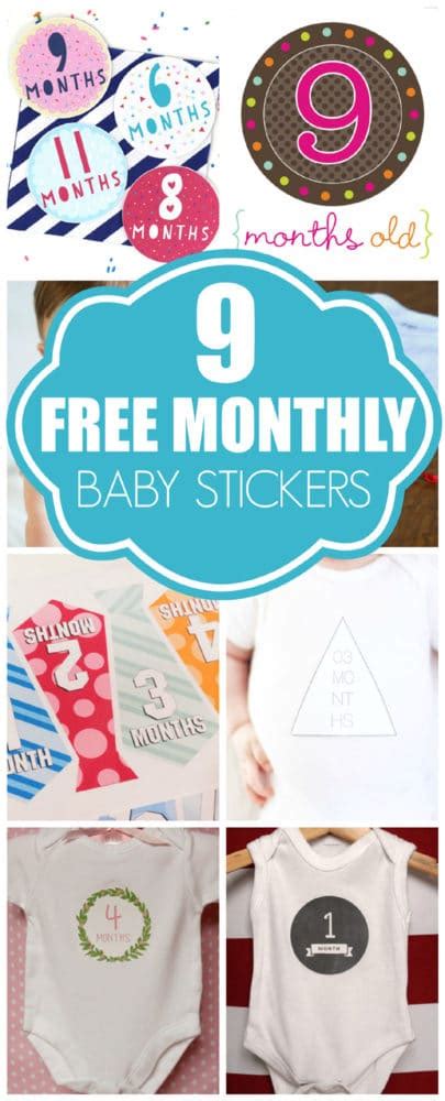 9 Free Printable Monthly Baby Stickers - Pretty My Party