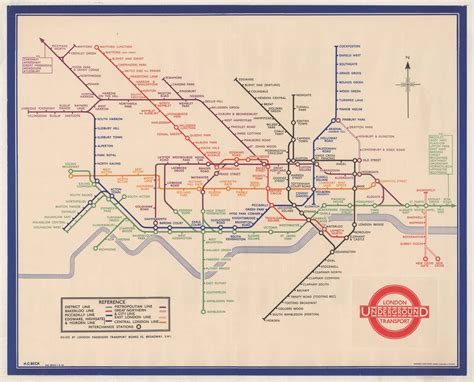 Harry Beck, [First Edition Double-Crown Harry Beck Underground Map ...