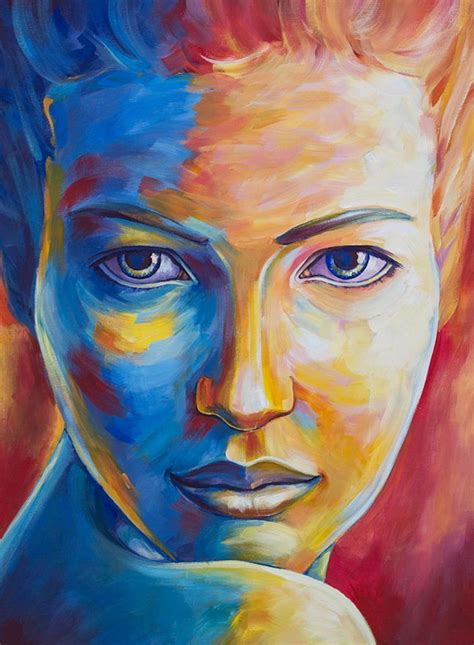 color complementary art - Google Search | Retrato abstracto, Rostros de ...