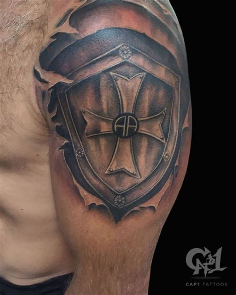 20 Amazing Shield Tattoo Designs and Ideas for Men | EntertainmentMesh