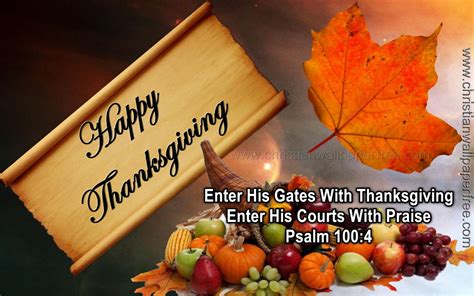 Thanksgiving Psalm 100 Verse 4 - Christian Wallpaper Free