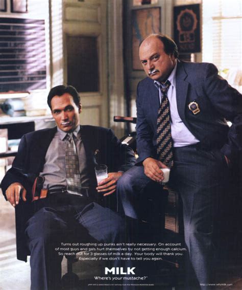 Jimmy Smits Dennis Franz NYPD Blue for Milk Where's YOUR mustache? Ad 1998